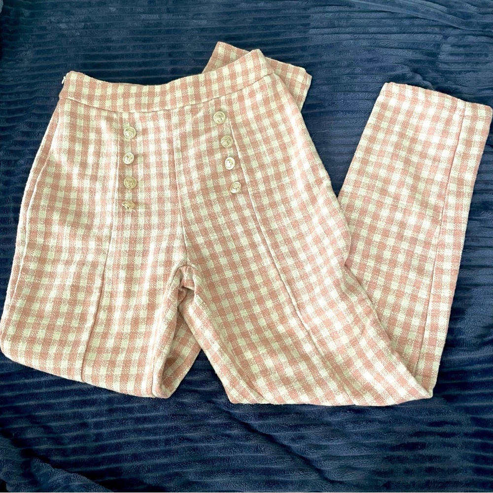 SHEIN pink tweed pants